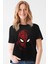 Dijital Örümcek Siyah Kısa Kollu Kadın T-Shirt 1