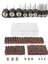 338PCS 60 120320 Zımpara Bandı 3/8 1/4 1/2 Lastik Mandrelli ve 11 Adet Yuvarlak Çelik Delikli Punch Seti, 1-11MM 2