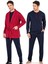 5605 3'lü Röpteşambır Pijama Seti - Bordo 1