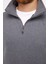 Erkek Regular Fit Balıkçı Yaka Uzun Kollu Füme Gri Sweatshirt 3