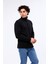Erkek Regular Fit Balıkçı Yaka Uzun Kollu Siyah Sweatshirt 3