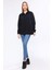 Kadın Black Regular Fit Balıkçı Yaka Uzun Kollu Siyah Sweatshirt 4