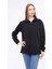 Kadın Black Regular Fit Balıkçı Yaka Uzun Kollu Siyah Sweatshirt 5