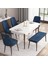 Concept Are Serisi, 80X132 Açılabilir Mdf Beyaz Masa Ceviz Ayak Masa Takımı, 4 Sandalye 1 Bench 5