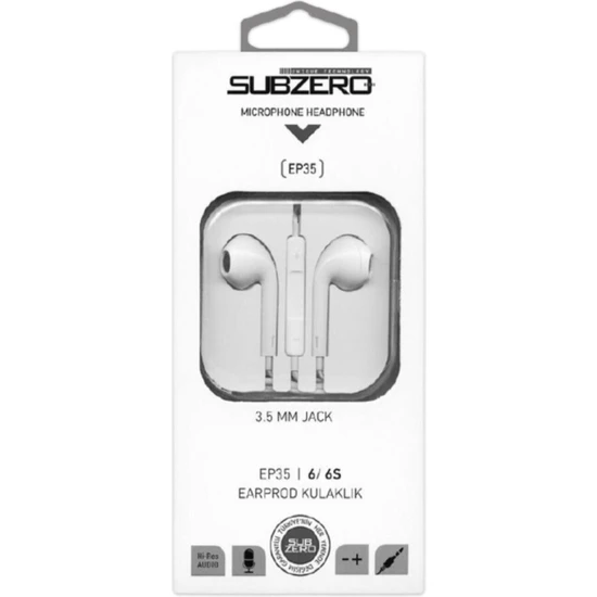 Subzero Apple iphone 6 - 6s Kablolu Kulak Içi Kulaklık - Mikrofonlu - Ses Aç Kapa - EP35