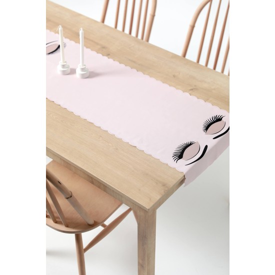 Favora Özel Tasarım Baskılı Runner 40X140 - Pudra