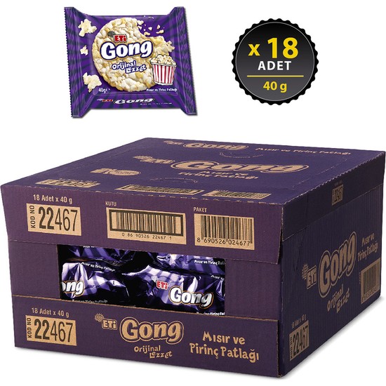 Eti Gong Mısır ve Pirinç Patlağı 40 g x 18 Adet Fiyatı
