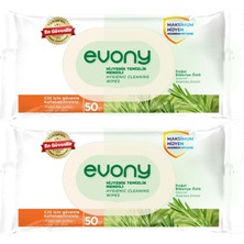 Evony Hijyenik Temizlik Islak Havlu Mendil 50 Yaprak Plastik Kapaklı (2’li) 100 Yaprak