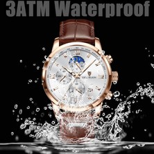 Lıge Men Leather Waterproof Sports Quartz Watch-2(Yurt Dışından)