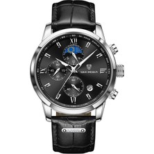 Lıge Men Leather Waterproof Sports Quartz Watch-4(Yurt Dışından)