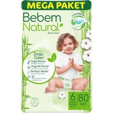 Bebem Bebek Bezi Natural Beden:6 (15+Kg) Ekstra Large 320 Adet Mega Aylık Pk