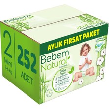 Bebem Bebek Bezi Natural Beden:2 (3-6kg) Mini 252 Adet Aylık Fırsat Pk