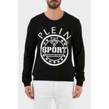 Plein Sport Logolu Regular Fit Pamuklu Bisiklet Yaka Erkek Sweat FIPS20899