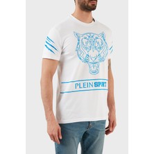 Plein Sport Logolu Bisiklet Yaka Pamuklu Erkek T-Shirt TIPS102IT01