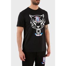 Plein Sport Logolu Bisiklet Yaka Pamuklu Erkek T-Shirt TIPS120TN99