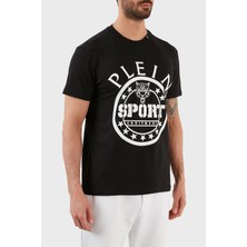 Plein Sport Logolu Bisiklet Yaka Pamuklu Erkek T-Shirt TIPS128IT99