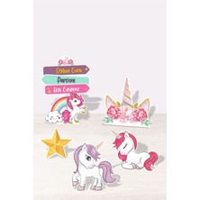 Neşeli Günlerim Unicorn Ayaklı Pano Set (Plastik Sert Malz)