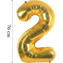 Folyo Balon 2 Rakamı Helyum Balon 76 cm