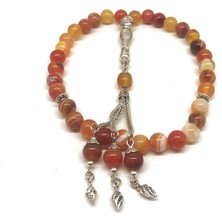 Tesbih Pasajı Kahverengi Hareli  Doğaltaş Akik Tespih