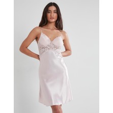 Pierre Cardin Kadın Ince Askılı Dantelli Kısa Gecelik 608