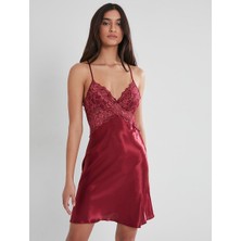Pierre Cardin Kadın Ince Askılı Dantelli Kısa Gecelik 608