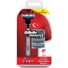 Gillette Mach3 Milli Takım Özel Paketi Tıraş Makinesi + 4'lü Tıraş Bıçağı