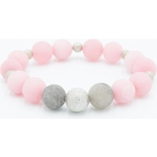 Tedz Collection Pembe Sıkma Ceyt Doğal Taş Bileklik
