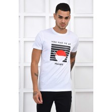 Noople Bisiklet Yaka You Had Me At Logo T-Shirt - Beyaz