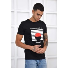Noople Bisiklet Yaka You Had Me At Logo T-Shirt - Siyah