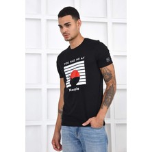 Noople Bisiklet Yaka You Had Me At Logo T-Shirt - Siyah
