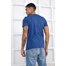 Noople Bisiklet Yaka You Had Me At Logo T-Shirt - Koyu Mavi