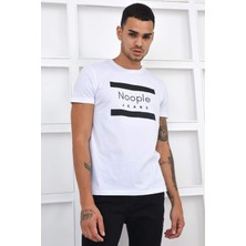 Noople Bisiklet Yaka Classic Logo T-Shirt - Beyaz