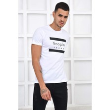 Noople Bisiklet Yaka Classic Logo T-Shirt - Beyaz