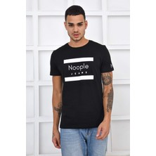Noople Bisiklet Yaka Classic Logo T-Shirt - Siyah