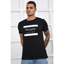 Noople Bisiklet Yaka Classic Logo T-Shirt - Siyah