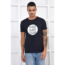 Noople Bisiklet Yaka  Logo T-Shirt - Lacivert