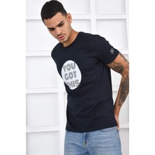 Noople Bisiklet Yaka  Logo T-Shirt - Lacivert