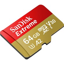 SanDisk Extreme 64GB 160MB/s A2 C10 V30 UHS-I U3 microSD Hafıza Kartı (SDSQXA2-064G-GN6GN)