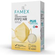 Famex N95 Ffp2 Koruyucu Maske Sarı Renk 10 Adet Tekli Paket Duck Modeli