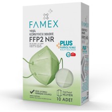 Famex N95 Ffp2 Koruyucu Maske Yeşil Renk 10 Adet Tekli Paket Duck Modeli