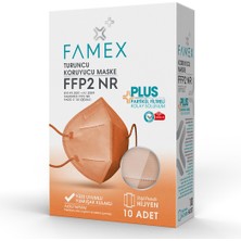 Famex N95 Ffp2 Koruyucu Maske Turuncu Renk 10 Adet Tekli Paket Duck Modeli