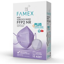 Famex N95 Ffp2 Koruyucu Maske Mor Renk 10 Adet Tekli Paket Duck Modeli