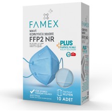 Famex N95 Ffp2 Koruyucu Maske Mavi Renk 10 Adet Tekli Paket Duck Modeli