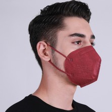 Famex N95 Ffp2 Koruyucu Maske Bordo Renk 10 Adet Tekli Paket Duck Modeli