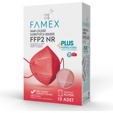 Famex N95 Ffp2 Koruyucu Maske Nar Çiçeği Renk 10 Adet Tekli Paket Duck Modeli