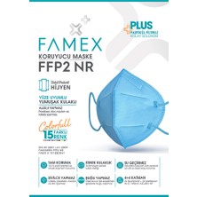 Famex N95 Ffp2 Koruyucu Maske Nar Çiçeği Renk 10 Adet Tekli Paket Duck Modeli