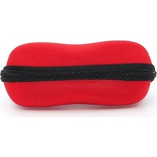 Eleven Markets Kaliteli Fermuarlı Gözlük Kılıfı Gözlük Kabı Kırmızı