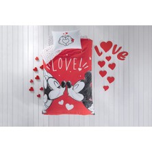Taç Disney Minnie Mickey Lovely Tek Kişilik Nevresim Takımı
