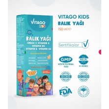 Vitago Kids Rafadan Tayfa Balık Yağı Omega 3 Vitamin A D3 E K2 Içeren 150 ml Şurup