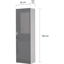 Trio Modül Asmira Boy Dolap - 35 cm - Antrasit Gri
